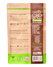 Load image into Gallery viewer, The back of a bag of 150mg Holistapet CBD Calming Dog Treats.
