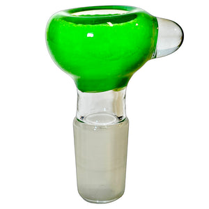 An green 18mm male Frit Push Slide handblown by TKO Glassworks in the USA.