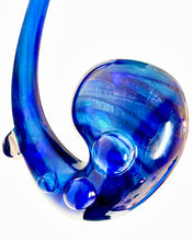 Load image into Gallery viewer, The bowl of a Hippie Hookup Dotted Blue Gandalf Pipe.
