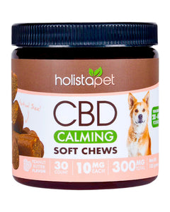 A jar of 300mg Holistapet CBD Calming Dog Soft Chews.
