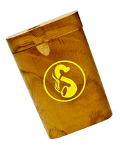 Load image into Gallery viewer, A Smoke Yellow Logo Wood Dugout.
