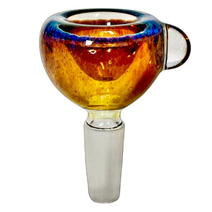 An amber purple 10mm male Frit Push Slide handblown by TKO Glassworks in the USA.