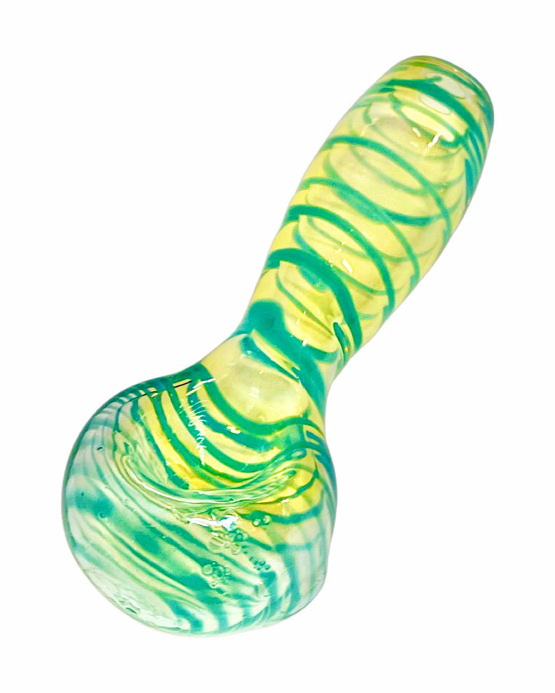 Swirl & Fumed Bulged Spoon 3.5 Inch Hand Pipe - Assorted