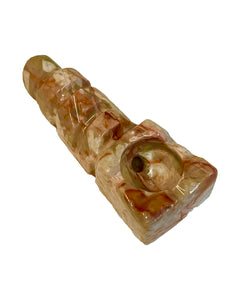 A pink Onyx Stone Hand Pipe.