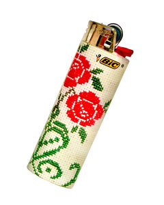 A Stitched Roses BIC Lighter.