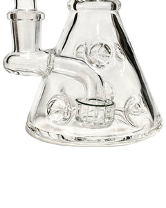 The base of a Swiss Showerhead Pocket Rig, featuring a showerhead perc and swiss body.