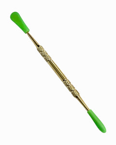 A Metal Dabber with green silicone tips.