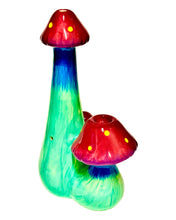 Load image into Gallery viewer, A Roast &amp; Toast Triple Mushroom Ceramic Hand Pipe.
