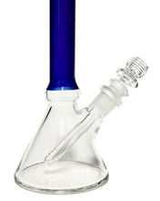 Load image into Gallery viewer, The base of a blue Color Straight Neck Beaker Bong.
