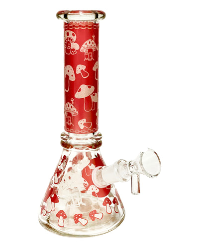 A Red Cap Mushroom Beaker Bong.