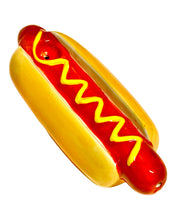 Load image into Gallery viewer, A Roast &amp; Toast Hot Dog Glizzy Ceramic Hand Pipe.
