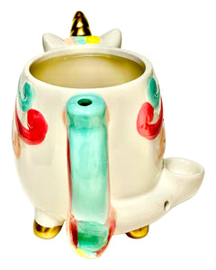 The side of a Roast & Toast Unicorn Ceramic Mug Pipe.