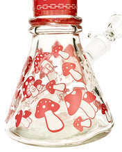 Load image into Gallery viewer, The base of a Red Cap Mushroom Beaker Bong.
