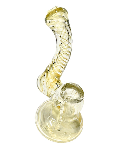 A Mini Fumed Twist Glass Bubbler.