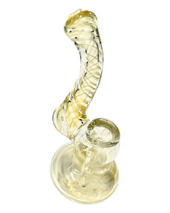 A Mini Fumed Twist Glass Bubbler.