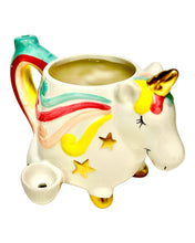 Load image into Gallery viewer, A Roast &amp; Toast Unicorn Ceramic Mug Pipe.
