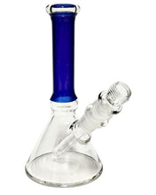 Load image into Gallery viewer, A blue Color Straight Neck Beaker Bong.
