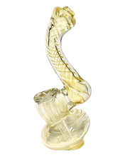 Load image into Gallery viewer, A Mini Fumed Twist Glass Bubbler.
