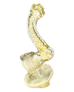 A Mini Fumed Twist Glass Bubbler.