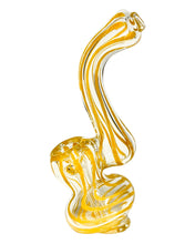 Load image into Gallery viewer, A yellow Mini Colored Stripe Bubbler.
