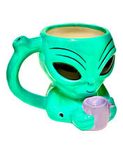 Load image into Gallery viewer, A Roast &amp; Toast Alien Ceramic Mug Pipe.
