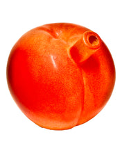 Load image into Gallery viewer, The mouthpiece of a Roast &amp; Toast Ripe Peach Ceramic Hand Pipe.
