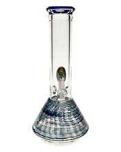 Load image into Gallery viewer, A Colored Ripple Glass Beaker Bong.
