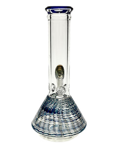 A Colored Ripple Glass Beaker Bong.