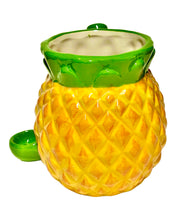 Load image into Gallery viewer, The side of a Roast &amp; Toast Pineapple Ceramic Mug Pipe.
