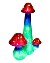 Load image into Gallery viewer, A Roast &amp; Toast Triple Mushroom Ceramic Hand Pipe.
