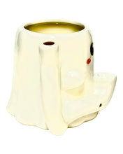Load image into Gallery viewer, The side of a Roast &amp; Toast Ghost Ceramic Mug Pipe.
