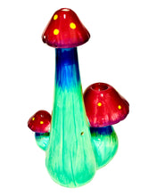 Load image into Gallery viewer, The back of a Roast &amp; Toast Triple Mushroom Ceramic Hand Pipe.
