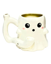 Load image into Gallery viewer, A Roast &amp; Toast Ghost Ceramic Mug Pipe.
