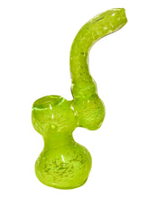 Load image into Gallery viewer, A green Full Color Frit Drop Bubbler.
