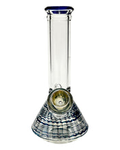Load image into Gallery viewer, A Colored Ripple Glass Beaker Bong.
