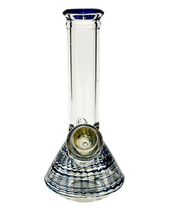 A Colored Ripple Glass Beaker Bong.