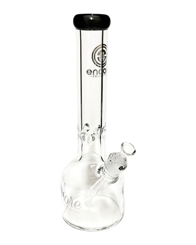 An Encore Thick Henny Bottle Bong with black mouthpiece.