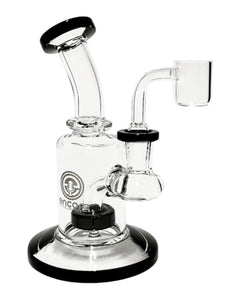 A black Encore Color Showerhead Dab Rig.