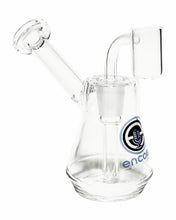 Load image into Gallery viewer, An Encore Mini Pyramid Bubbler Rig with blue logo.
