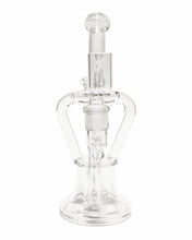 Load image into Gallery viewer, The front of a Monark Klein Klassic Recycler Dab Rig with a white logo.
