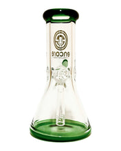 Load image into Gallery viewer, The back of a green Encore Color-Accented Beaker Bong.
