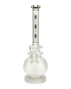 The front of an Encore Sandblasted Genie Bottle Bong.