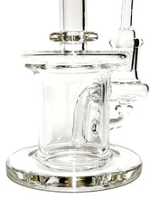 Load image into Gallery viewer, The popped hole perc and base of a TKO Clear Popped Hole Dab Rig.
