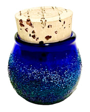 Load image into Gallery viewer, A blue Small Corked Stash Jar.

