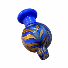 Load image into Gallery viewer, A blue Soft Glass Wrap &amp; Rake Ball Carb Cap.
