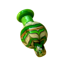 Load image into Gallery viewer, A green Soft Glass Wrap &amp; Rake Ball Carb Cap.
