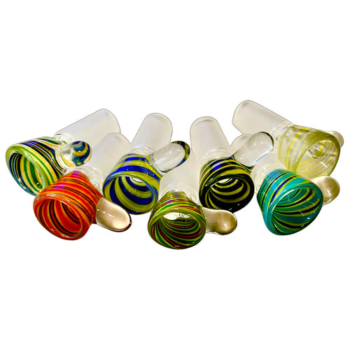 Some Spiral Ice Pinch Slides handblown by TKO Glassworks.