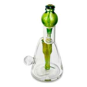 An Amazon Night green Business Class Ripper Dab Rig by American artist Minguez Glass.