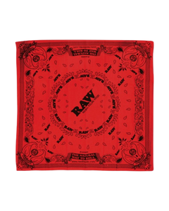 A red RAW Bandana.