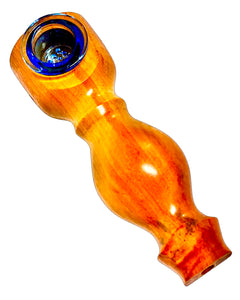 A Mexican Chakte Viga Wood Steamroller Pipe made by Steve's Dank Pipes.